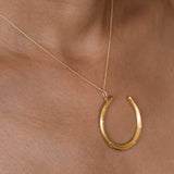 Large 14K Gold and Platinum Horseshoe Charm
