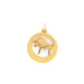 Taurus Bull 14K Gold Zodiac Disc Charm