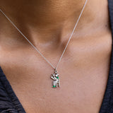 Art Deco Diamond, Platinum, and Enamel Figure Charm