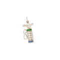 Art Deco Diamond, Emerald, Sapphire, and 14k Gold Golf Charm