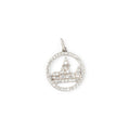 Art Deco Platinum and Diamond Castle Charm