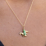 Art Deco 14k Gold and Enamel Dog Charm