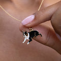 Boston Terrier 14k Gold and Enamel Dog Charm