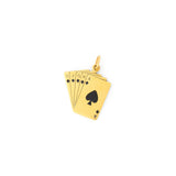 Royal Flush 14k Gold And Enamel Charm