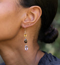 Citrine, Garnet, Amethyst, and 14K Gold Dangle Earrings