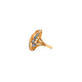 Yellow Beryl, Sapphire, Diamond and 18K Gold Ring