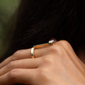 Heart-Shaped Diamond and 14K Gold Elongated Ring