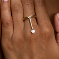 Heart-Shaped Diamond and 14K Gold Elongated Ring