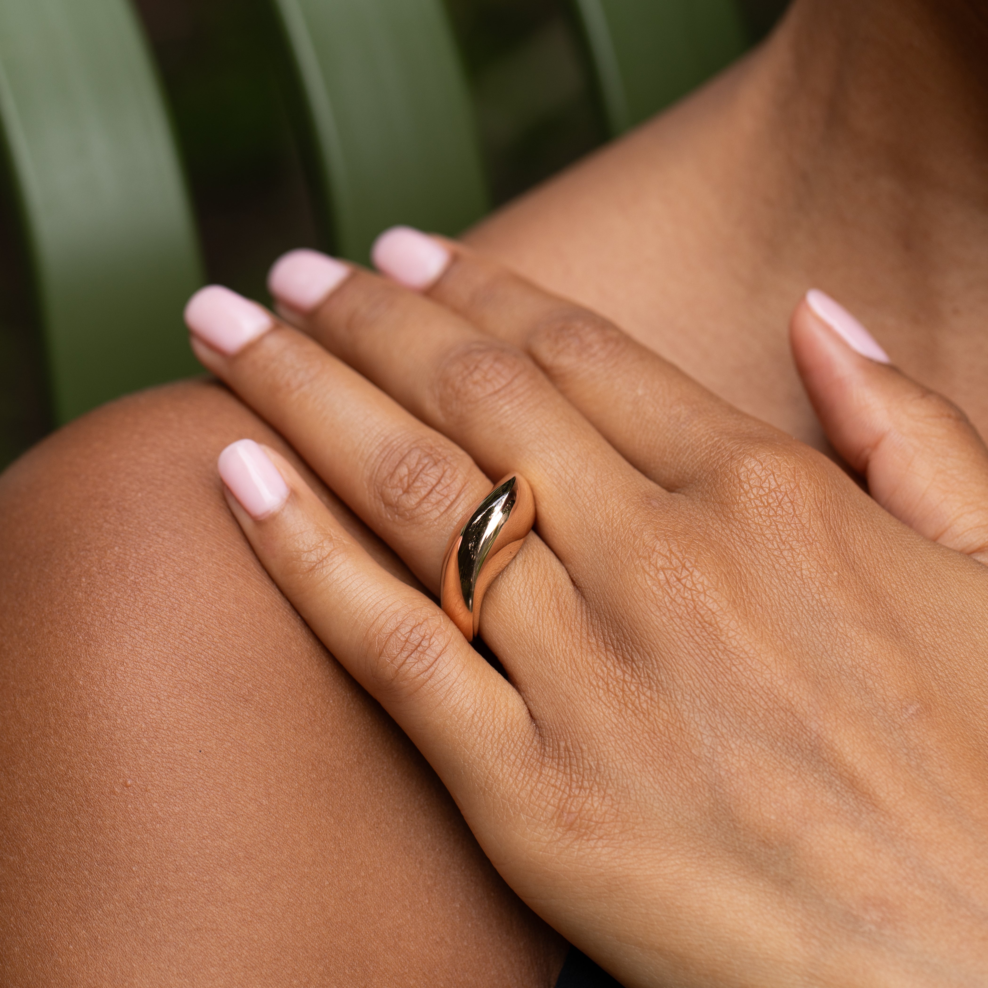 Heavy 18k Rose Gold Wave Ring