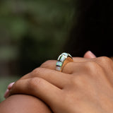 Opal Inlay and 14K Gold Dome Ring
