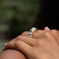 Opal Inlay and 14K Gold Dome Ring