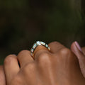 Opal Inlay and 14K Gold Dome Ring