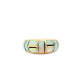 Opal Inlay and 14K Gold Dome Ring