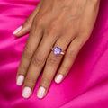 Heart-Shaped Amethyst, Diamond, and 14K Gold Ring