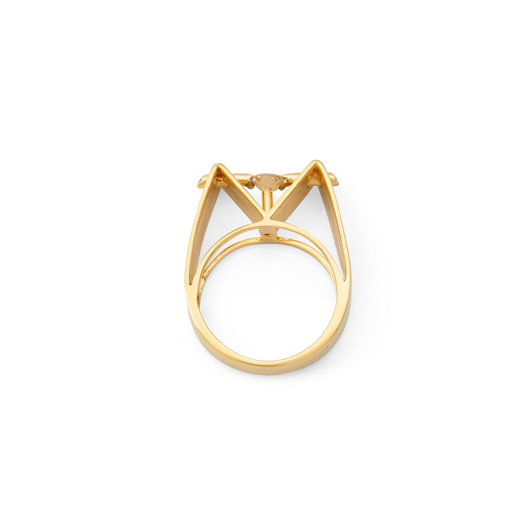Jose Hess Diamond and 18k Gold Sculptural Ring