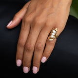 Art Nouveau Baroque Pearl, Diamond, and 14K Gold Ring
