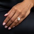 Moonstone and 14K Gold Crystal Ball Ring