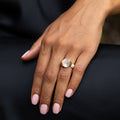 Moonstone and 14K Gold Crystal Ball Ring