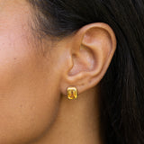 Citrine and 18K Gold Stud Earrings