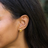 Citrine and 18K Gold Stud Earrings