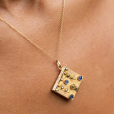 Blue Sapphires and 18K Gold Book Locket