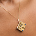Blue Sapphires and 18K Gold Book Locket