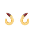 Italian Garnet, Diamond, and 18K Gold Earrings