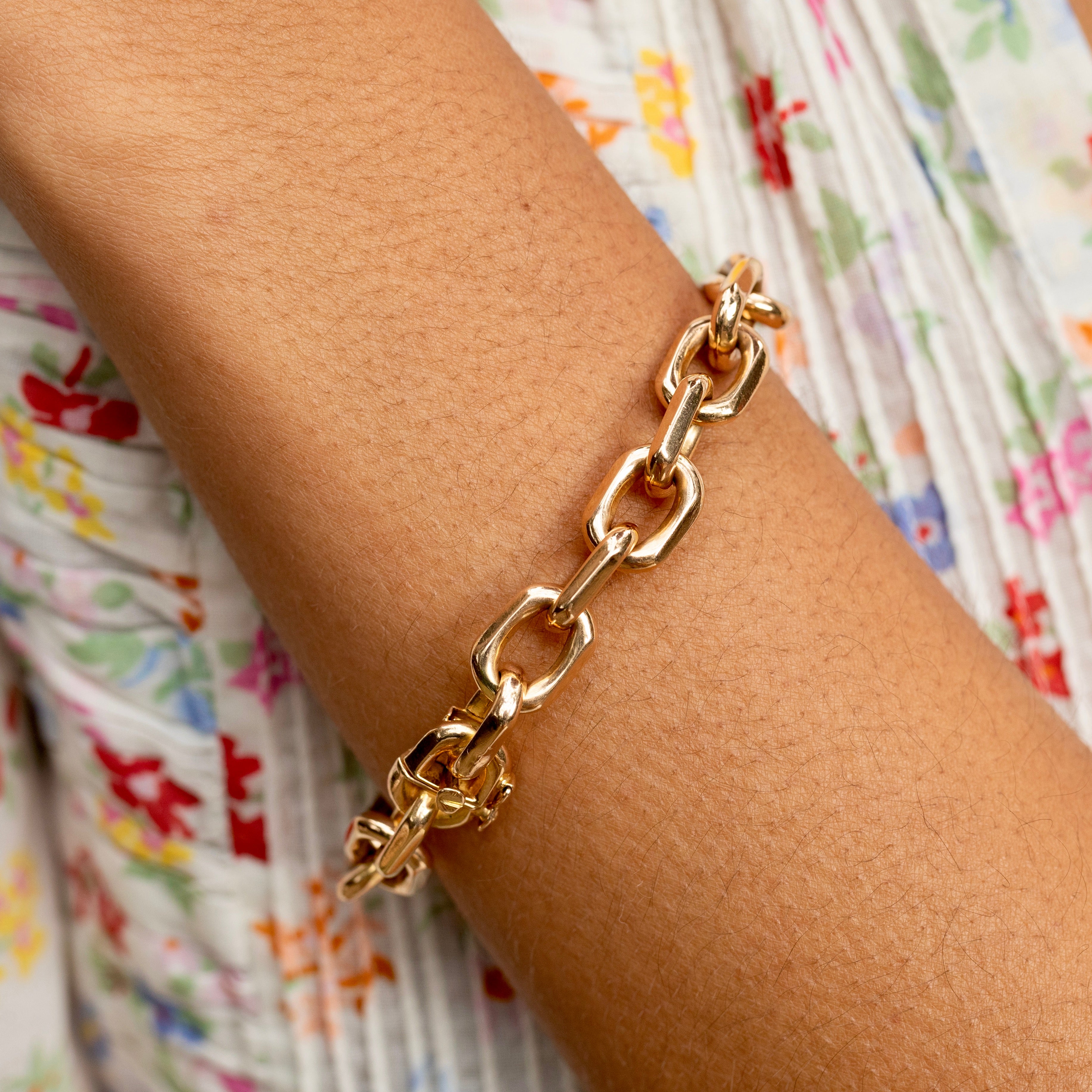 French 18K Rose Gold Link Bracelet