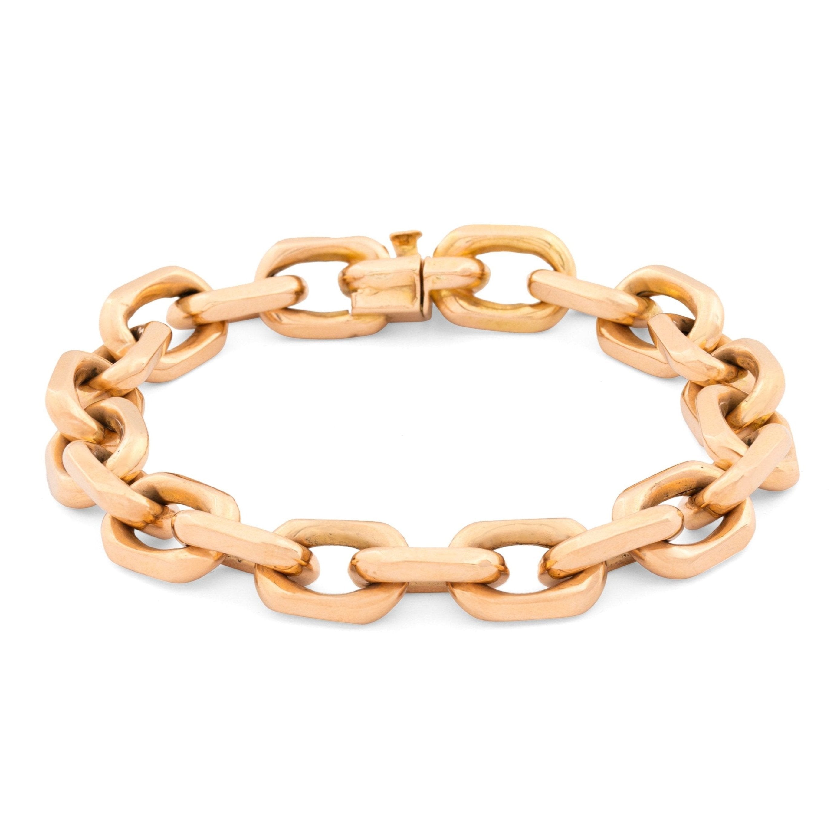 French 18K Rose Gold Link Bracelet