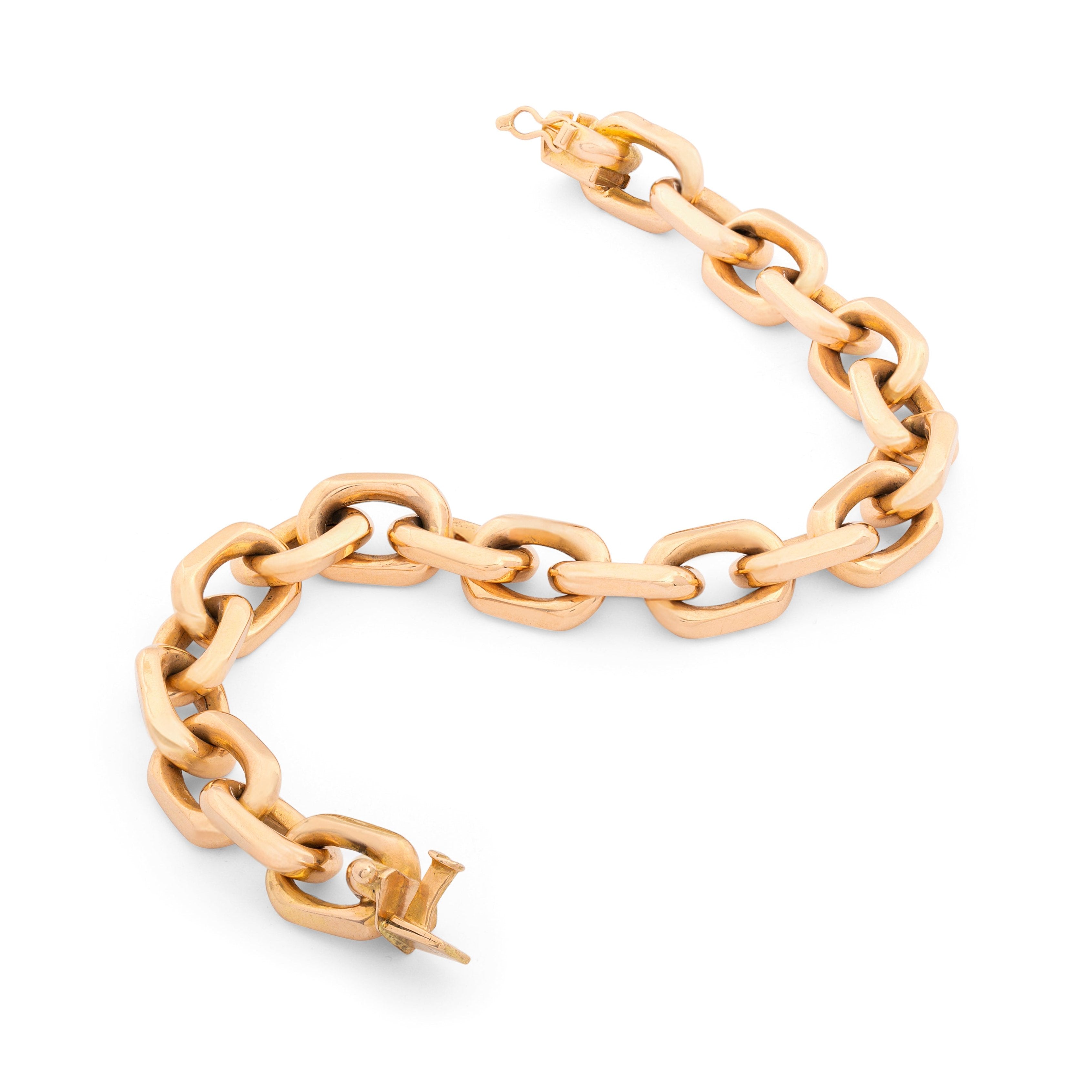 French 18K Rose Gold Link Bracelet