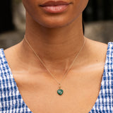 Petite Malachite Heart and 14K Gold Charm