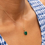 Petite Malachite Heart and 14K Gold Charm