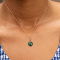 Petite Malachite Heart and 14K Gold Charm