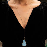 Art Deco Guilloche Enamel And 14k Gold Locket And Chain Necklace