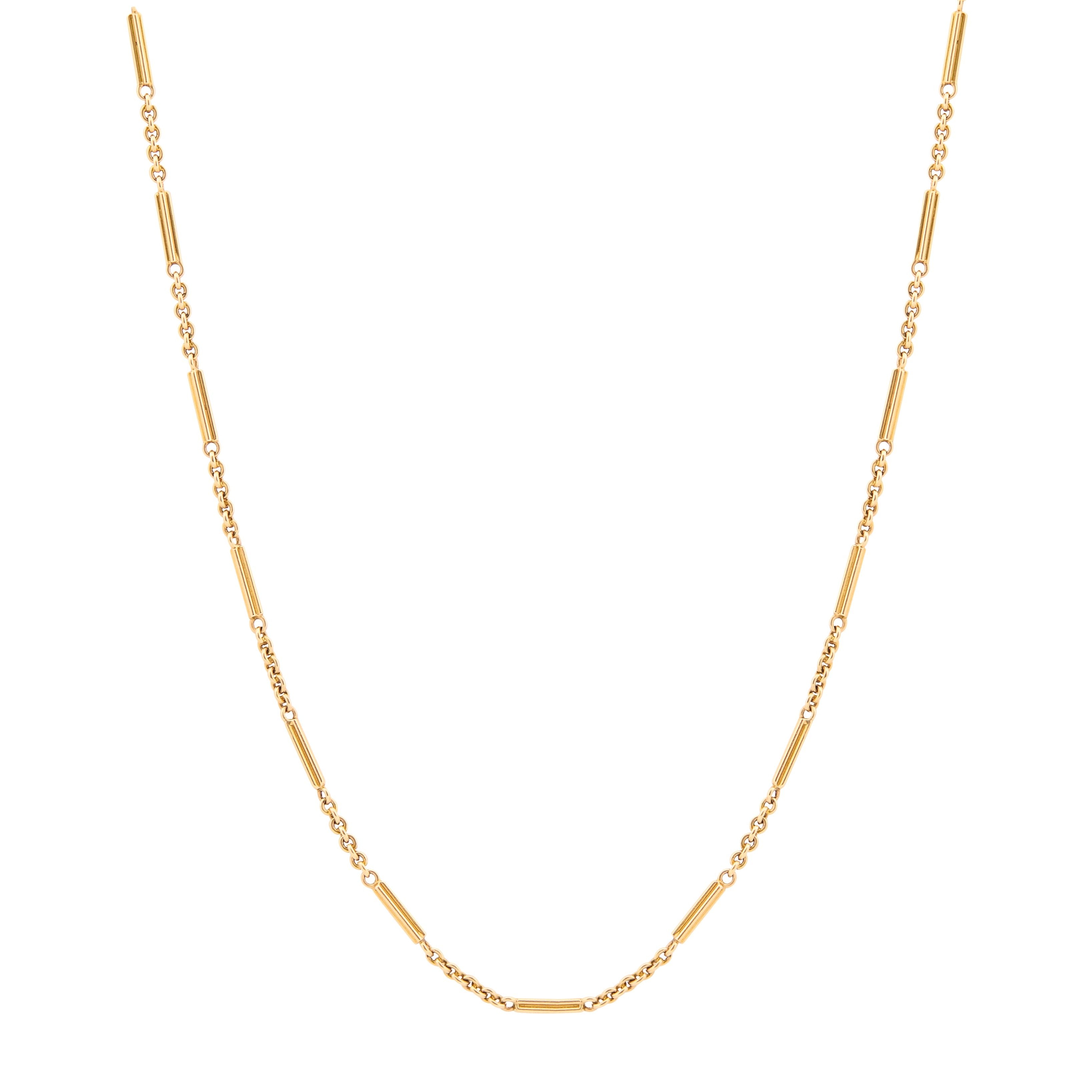 Bar Link 14k Gold 14.5" Chain Necklace