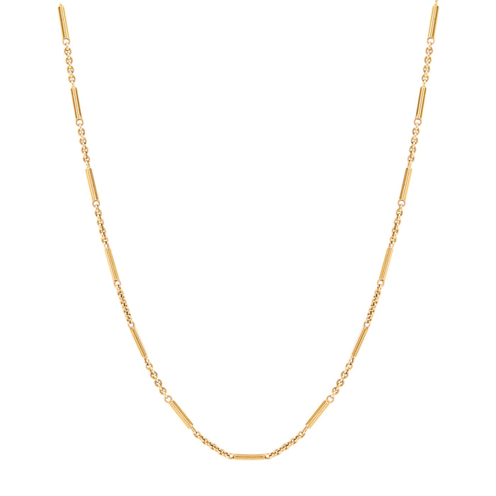 Bar Link 14k Gold 14.5" Chain Necklace