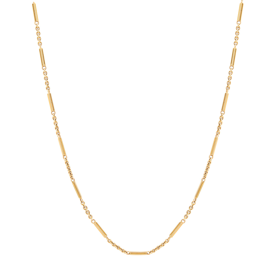 Bar Link 14k Gold 14.5" Chain Necklace