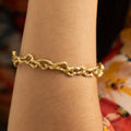 Mid-Century 18K Gold Brutalist Cuff Bracelet