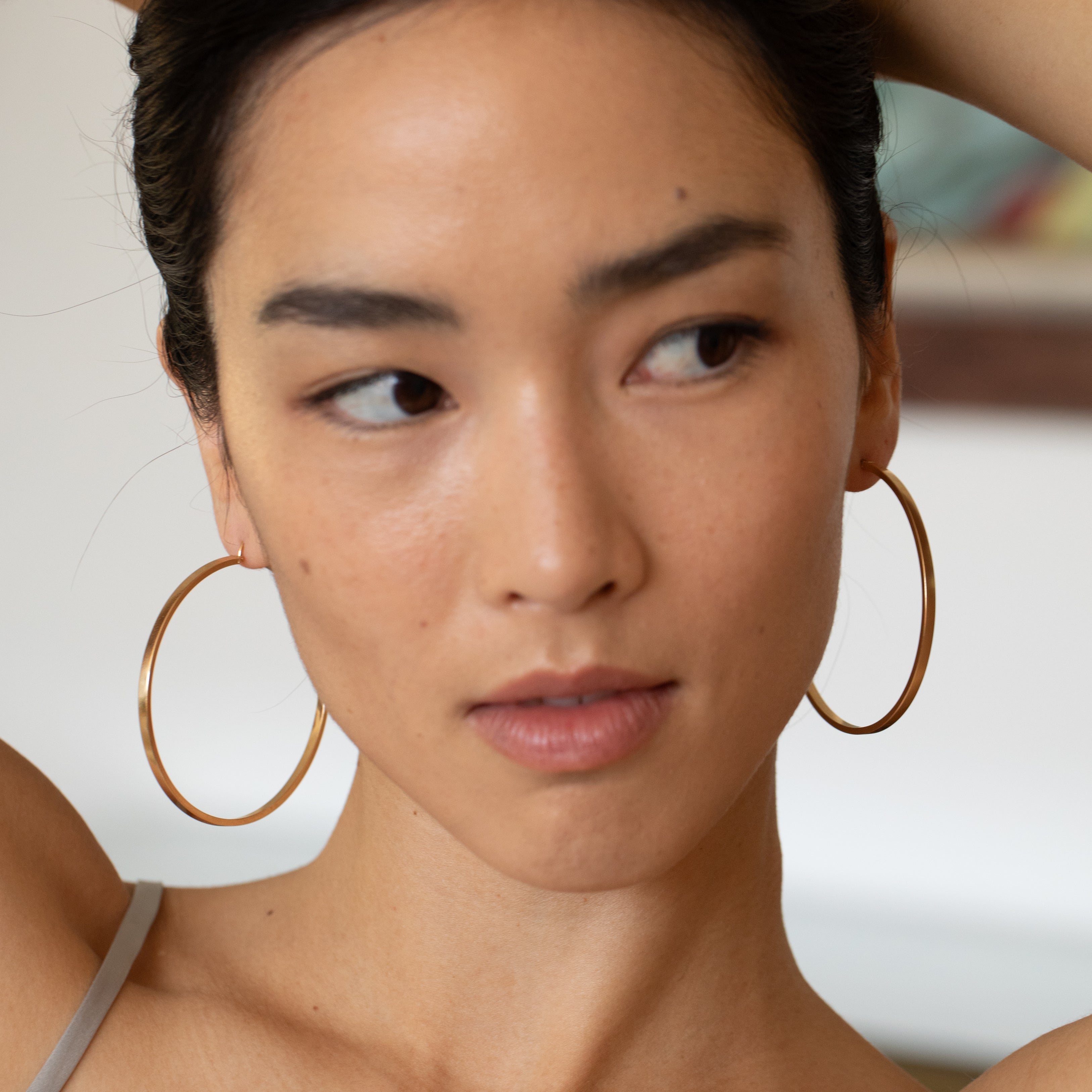 Italian 14k Gold Extra Large Hoop Earrings