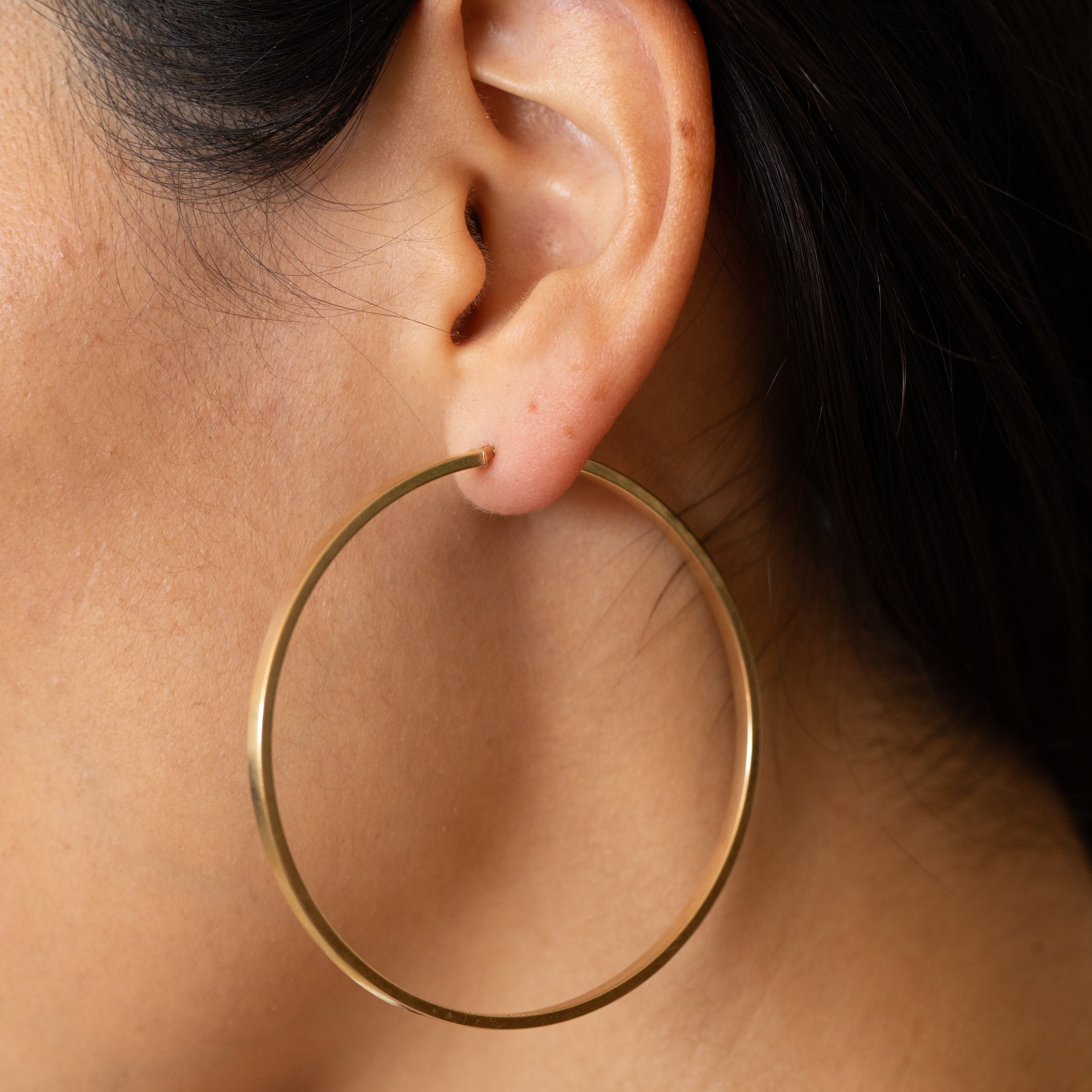 Italian 14k Gold Extra Large Hoop Earrings