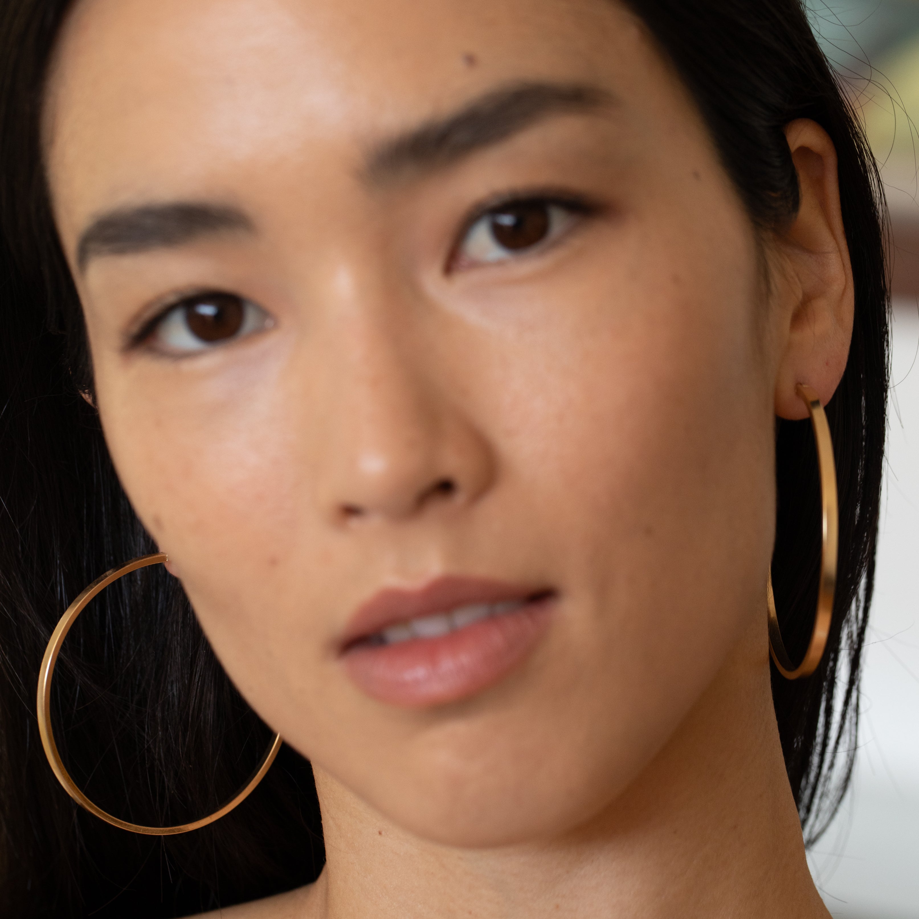 Italian 14k Gold Extra Large Hoop Earrings