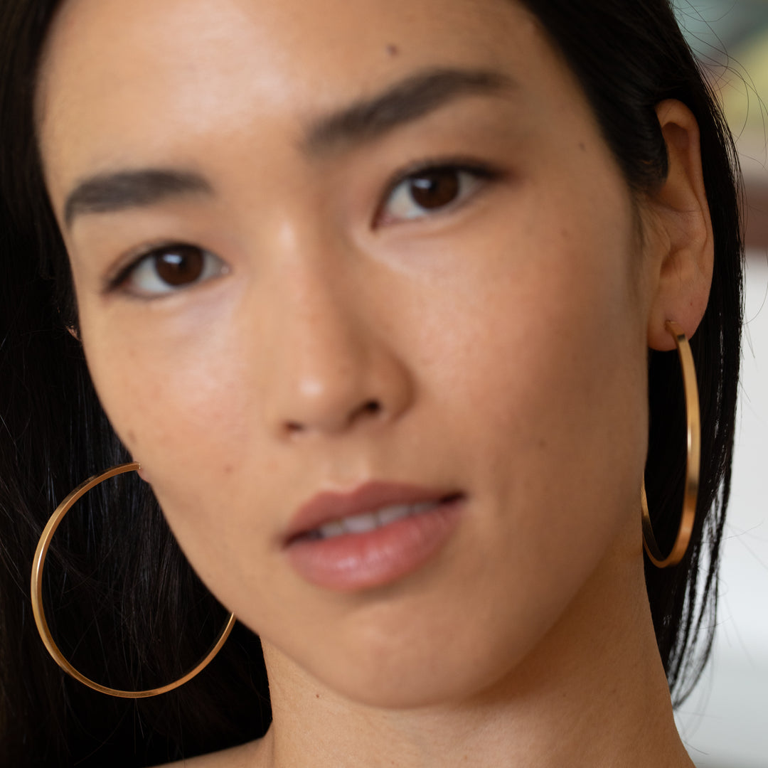 Italian 14k Gold Extra Large Hoop Earrings