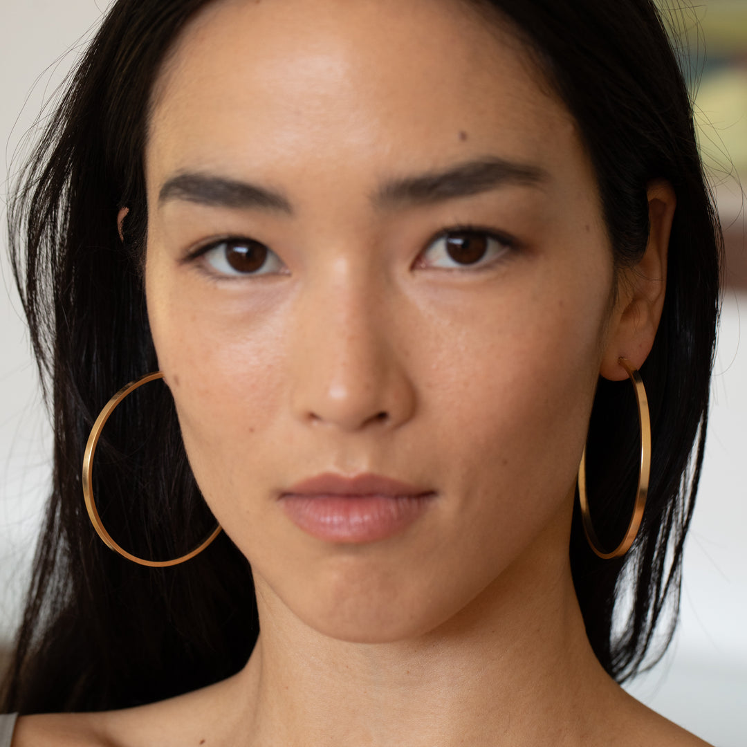 Italian 14k Gold Extra Large Hoop Earrings