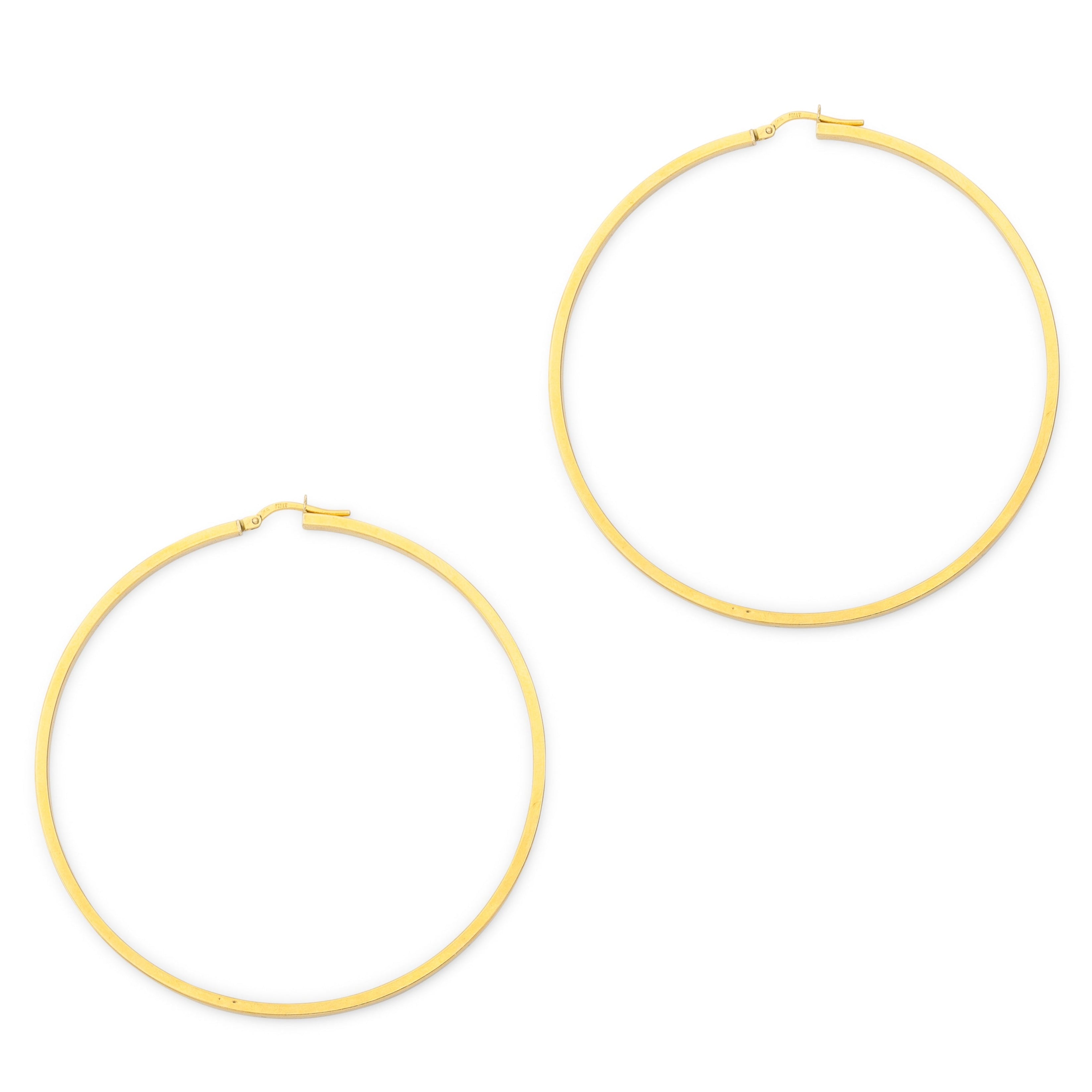 Italian 14k Gold Extra Large Hoop Earrings