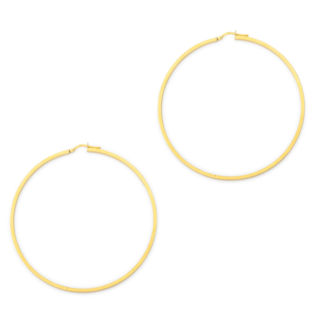 Italian 14k Gold Extra Large Hoop Earrings