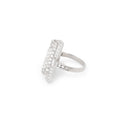 French Art Deco Asymmetrical Diamond and 18K White Gold Ring
