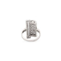 French Art Deco Asymmetrical Diamond and 18K White Gold Ring