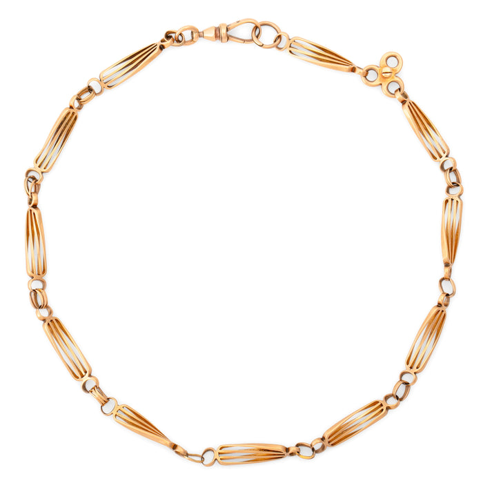 Victorian 14K Gold 16" Watch Chain Necklace