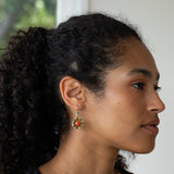 Victorian Coral, Turquoise, and Pearl 14K Gold Dangle Earrings