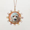 The F&B Custom Hand-Painted Pet Portrait Necklace With Rose Cut Sapphires